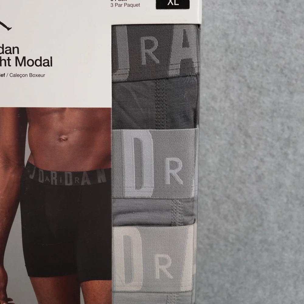Jordan Boxer Brief Mens XL Gray Flight Modal 3 Pack JM0621-G1Z Particle Gray